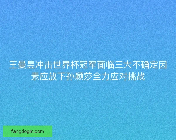 王曼昱冲击世界杯冠军面临三大不确定因素应放下孙颖莎全力应对挑战