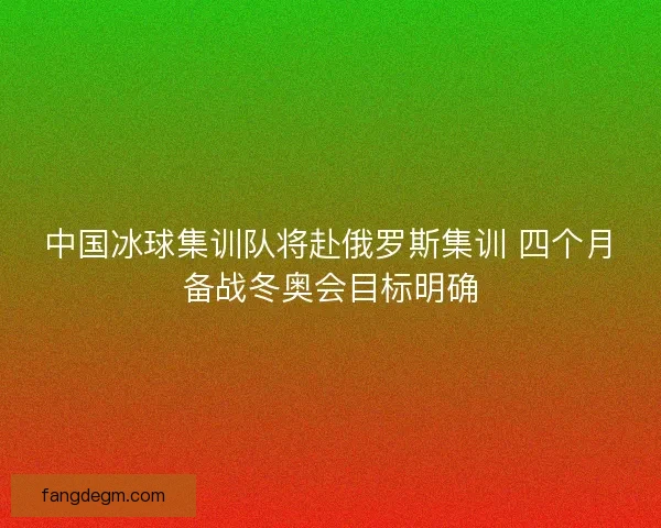 中国冰球集训队将赴俄罗斯集训 四个月备战冬奥会目标明确